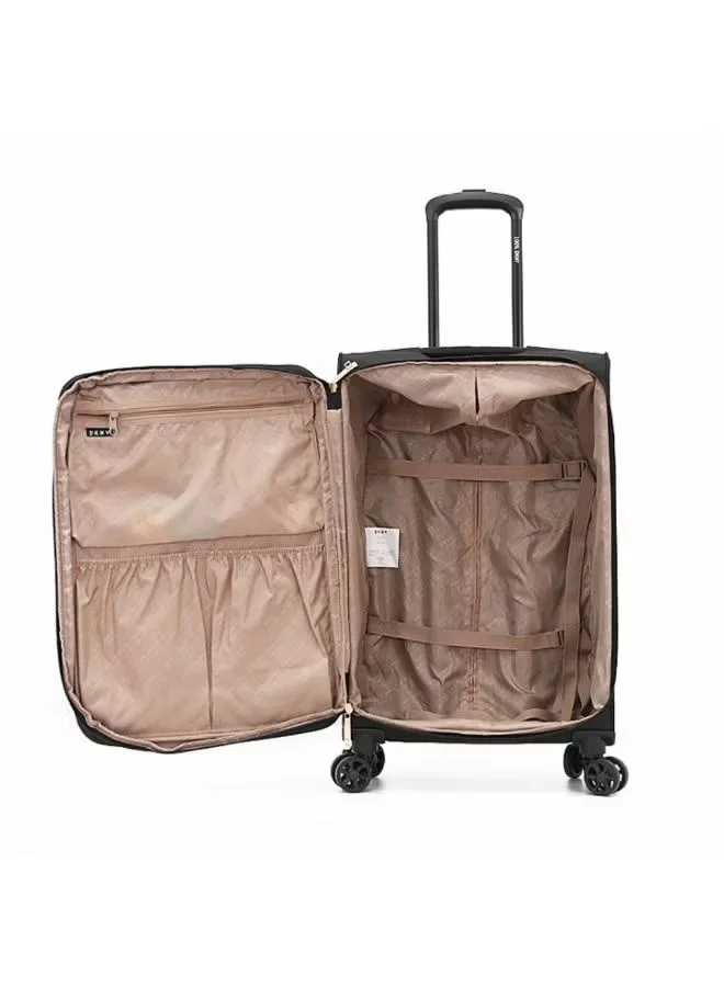 DKNY  DKNY STREET CRED Softside 3-piece Luggage Set on Wheels for Unisex | Ultra Lightweight ABS with Spinner Wheels 4 Color Black with Grey Pattern  | Best Price UAE